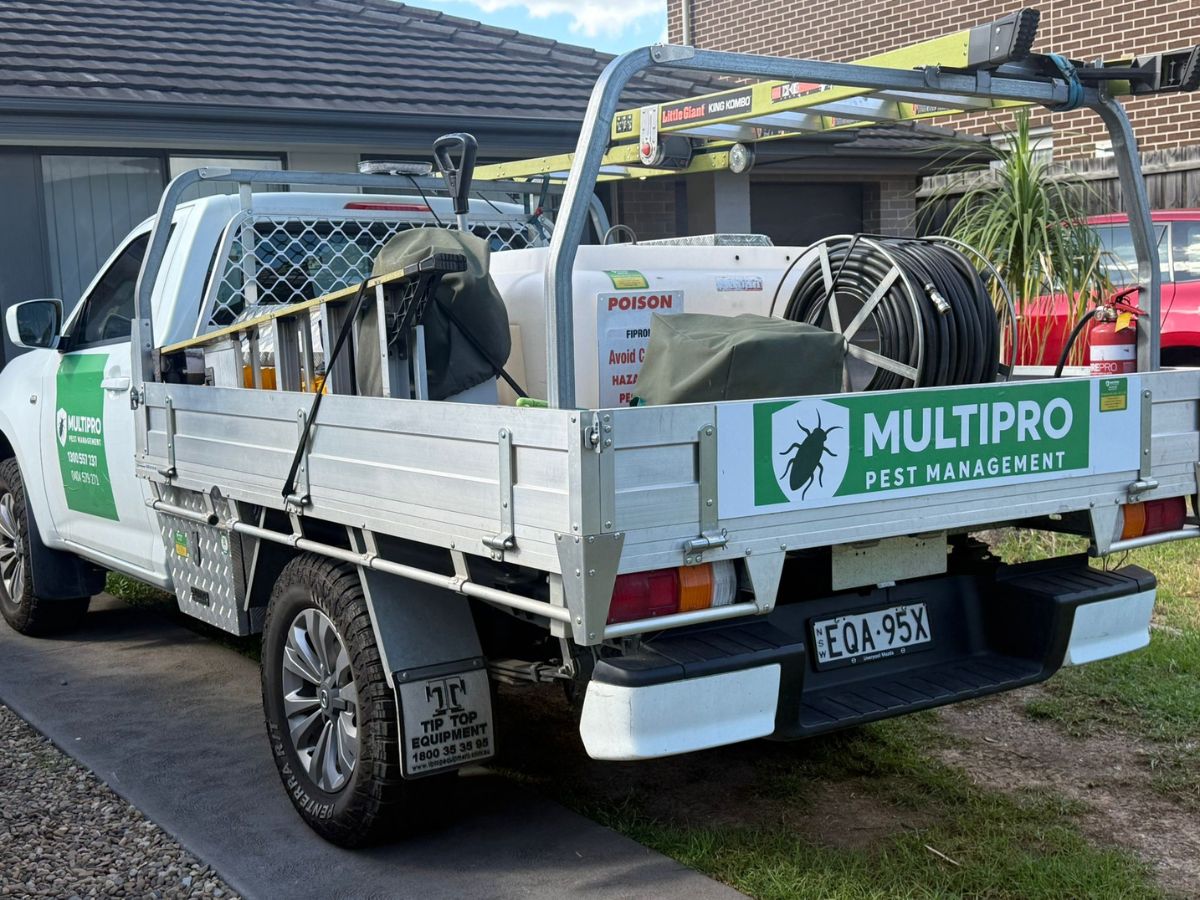 Multipro Pest Management work vehicle fully equipped on-site
